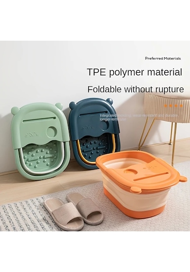 Xuweiwei Model Bear Beige Katlanır Masajlı Ayak Küveti - Elektriksiz Portlu Spa Ayağa Bakım