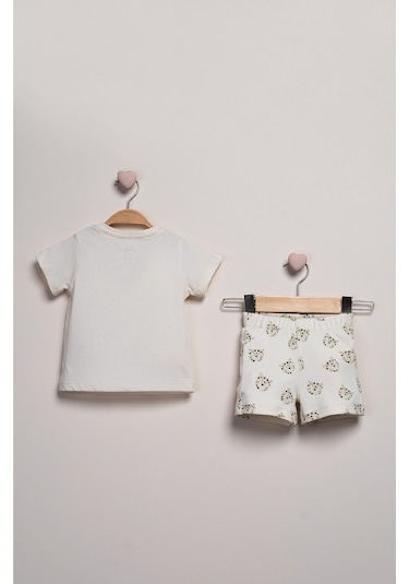Baby Fou 2'li Bebek Şortlu Takım Ekru