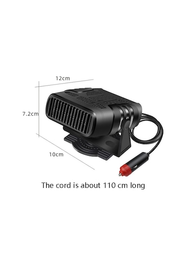 12v Siyah Araba Isıtıcısı Soğuk Ve Sıcak Rüzgar Buz Çözücü Ve Kar Buğu Giderici