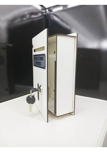 Beyaz Küçük Boy Ahşap Dilek Ve Öneri Kutusu