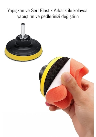 Batcell MK-75 Oto Araç Araba Pasta Cila Polisaj Süngeri Keçesi Pedi 11 Parça