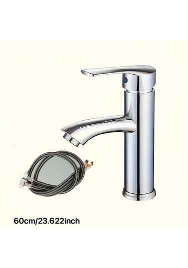 Chuangyinshop 1pc Paslanmaz Çelik Tek Delikli Chrome Kaplama Seramik Vanalı Banyo Bataryası 23 Ve 62 Inch Diğer