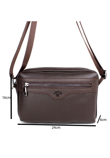 Erkek Kahverengi Ayarlanabilir Omuz Askılı Çapraz Omuz Çantası Kahverengi