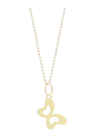 14 Ayar Altın Plakalı Kelebek Motifli Doğum Günü Hediyesine Özel Altın Kolye-838 Kelebek-1