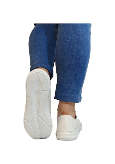 Voyager 9523 Beyaz Hakiki Deri Bayan Ayakkabı Beyaz