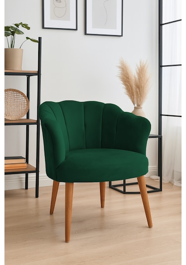 Papatya Berjer - Modern Tekli Koltuk - Babyface Kumaş - Yeşil