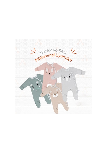 Gezenbebe Hero Uzun Kollu Nakışlı Bebek Tulumu Pembe