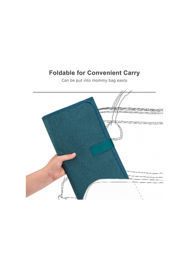 Xiyyadms "taşınabilir Su Geçirmez Bebek Bezi Değiştirme Pedi - Çift Cep İle Pratik Ve Katlanabilir" Yeşil