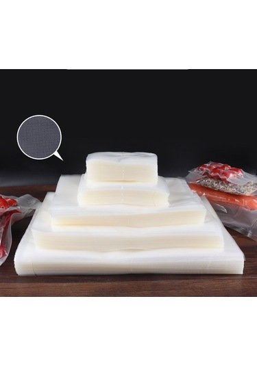 Klikal Gofrajlı Tırtıklı Çok Katmanlı Vakum Poşeti -Torbası 100 Adet - 18 x 23 CM