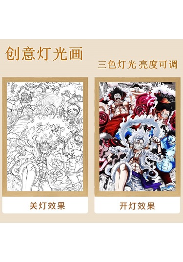 Karikatür One Piece Nika Luffy Gear 5 Işık Lambası Zoro Ace Hediye 13 Çok Renkli