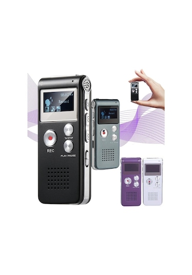 Elmpaly 32gb Gri Yükseltilmiş Ekranlı Mini Ses Kayıt Cihazı Ses Kaydı Mp3 Çalma Uzun Pil Ömrü