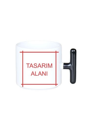 İstediğiniz Şekilde Tasarlayabileceğiniz Porselen Siyah T Kulplu