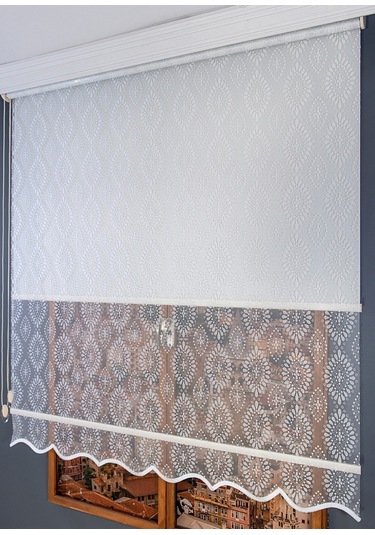 Çift Mekanizmalı Tül Stor Perde Beyaz