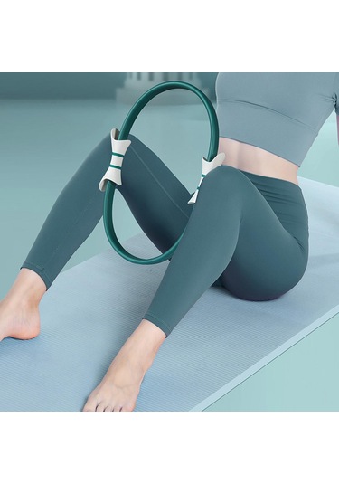 Suntek Pilates Direnç Halkası Yoga Circle Çift Kolları Yeşil