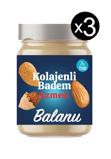 Balanu Kolajenli Badem Ezmesi 280gr X3 Adet