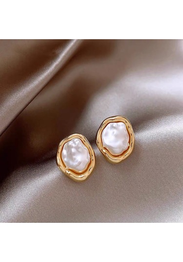 Vkemall Asimetrik Desenli Zümrüdüanka Mersin Küpe, Gündelik Ve Bayram Giyimini Güzelleştirir, Sevgililere Özel Hediye Gold