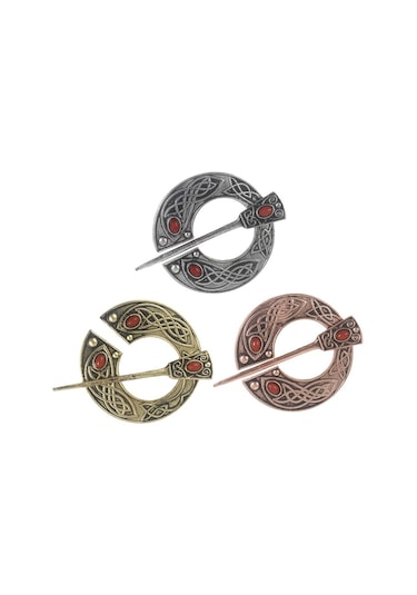 Suntek El Işi Yarım Daire İskandinav Ortaçağ Viking Pimi Broş Antik Pirinç Çok Renkli