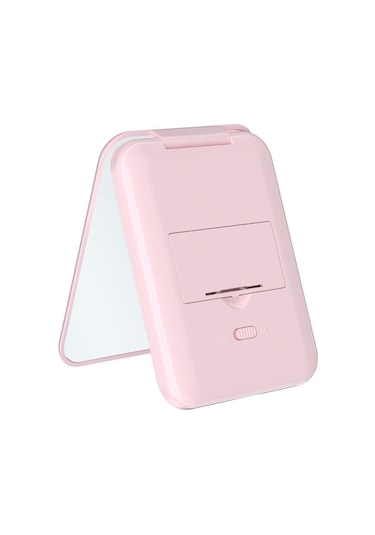 Vkemall Led Işıklı Çift Taraflı El Aynası, 2x Büyütme Özelliği, Pilli, Taşınabilir, Beyaz, Günlük Kullanıma Ideal 85x64x12.5mm Beyaz