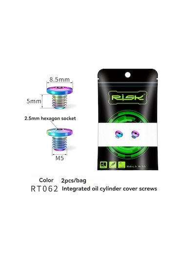 Reedark Bisiklet Hidrolik Fren Somun Seti, Titan Alyüminyum, Hafif Ve Dayanıklı, Renkli Gümüş/altın/gökkuşağı , 2 Adet