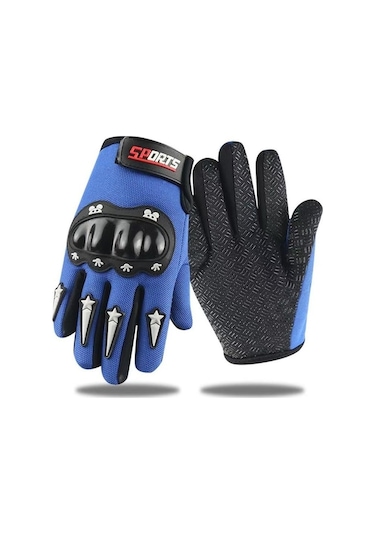 Trendooze Tam Scooter Renkli Mavi Korumalı İçin Eldiveni Çocuklar Bisiklet Bl