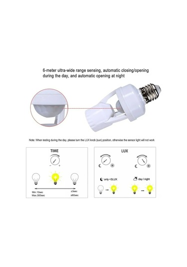 Hareket Sensörü Ampul İle Soket E27 Dönüştürücü 100-240v Led E27