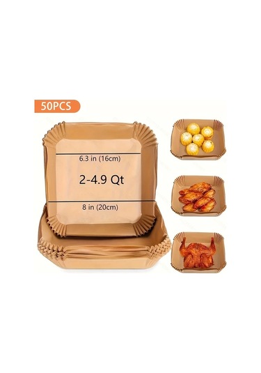 Meridiangoods Sarı 50 Adet Yapışmaz Airfryer Fırın Torbası Sağlıklı Pişirme Mikrodalga Restoran Otel Sarı