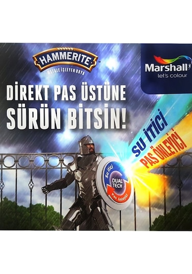 Hammerite Su İtici Pas Önleyici Düz Pürüzsüz Metal Boyası 0,75 LT