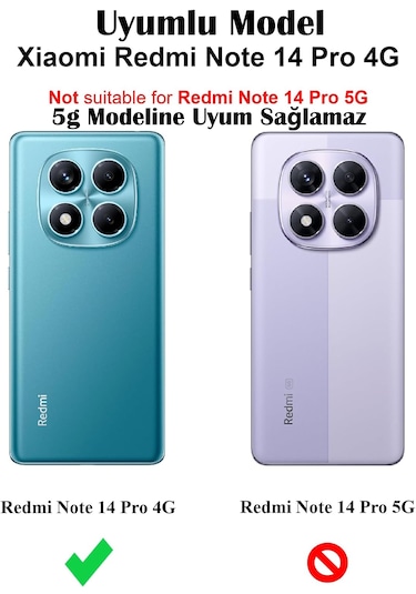 Xiaomi Redmi Note 14 Pro Kılıf Kamera Korumalı Şeffaf Silikon