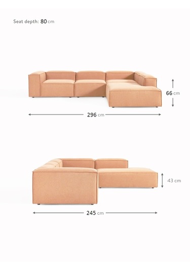 Most Mollis Pro 4 Modül Sağ Köşe Koltuk Takımı Kiremit Keten Kuma