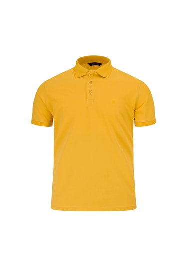 Hatemoğlu Sarı Regular Fit Polo Yaka 100% Pamuk Tişört Sarı - Lacivert - Mavi