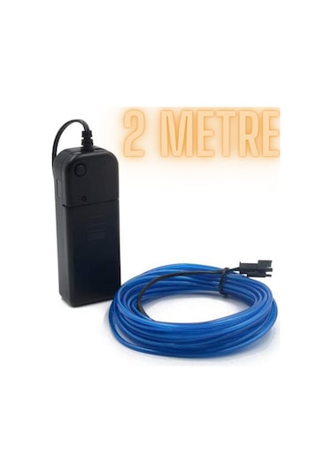 Bataryalı Araç Içi Aydınlatma Ip Şerit Led Neon Turuncu 2 Metre