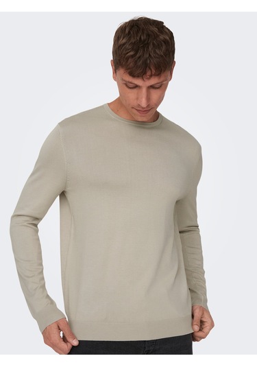 Only & Sons Erkek Bisiklet Yaka Regular Fit Kazak - 22020088 Siyah