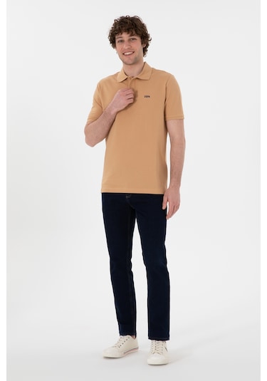 U.S. Polo Assn. Erkek Regular Fit Polo Yaka Camel Basic Tişört 50306007-VR015 U.S. Polo Assn. Erkek Regular Fit Polo Yaka Camel Basic Tişört 50306007-VR015