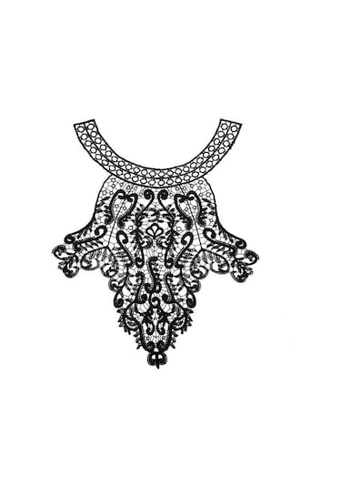 Açık Kahverengi İşlemeli Dantel Yaka Çiçek Üç Boyutlu İçi Boş Sahte Yaka Dıy Giyim Aksesuarları