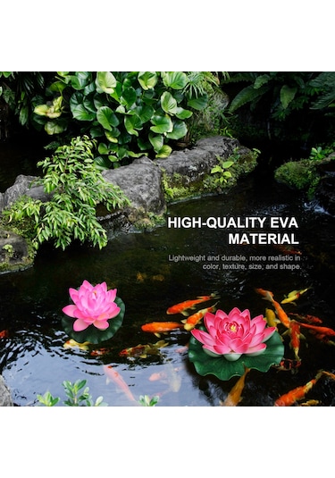Hfambition 18cm Eva Simülasyon Lotus Çiçeği - Akvaryum Havuz Göl Dekorasyonu - Su Üstünde Kayar - Dayanıklı Ve Gerçekçi Görünüm