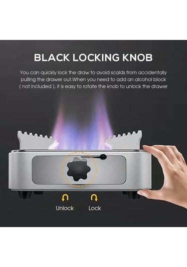 Vkemall Çekmece Tipi Alkol Ocağı Altın Altın