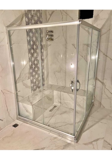 Nokta Duşakabin Teknesiz Dikdörtgen Cam Duşakabin Nd113 Şeffaf
