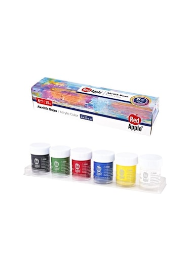 Red Apple Akrilik Boya Sıralı 6 Renk 6 X 25 Ml