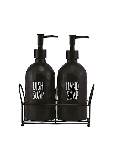 Sapone Black 2'li Standlı Sabunluk