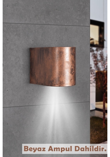 Tek Yönlü Dekoratif İç Dış Mekan Aplik Eskitme Beyaz I Beyaz