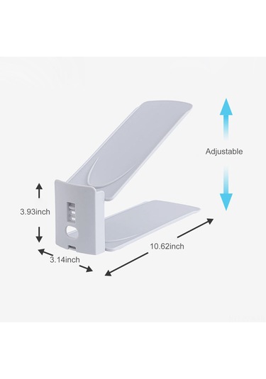 Kosona Ev İçi Plastik Ayaklık Organizörü, Uzun Ömürlü, Yer Tasarruflu, Yüksek Dayanıklı, Kaymazsız, Ayarlanabilir Yükseklikli Çift Ayaklık Tutucu Gri