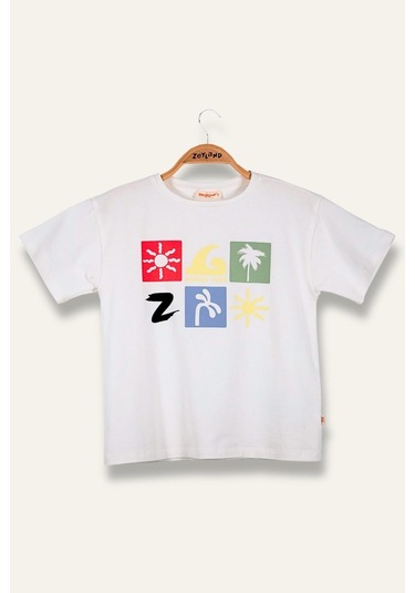 Erkek Çoçuk Future Baskılı T-shirt - Ekru Ekru