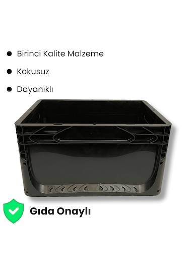 Alpbx 1.kalite Siyah Plastik Kasa 40x30x22 Cm - Kutu 21 Litre