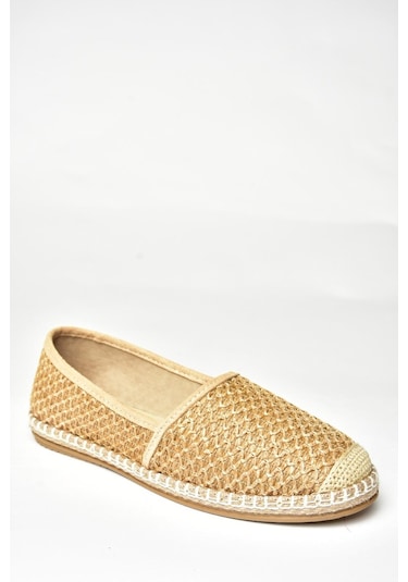 Fox Shoes D280250017 Vizon Hasır Kadın Ayakkabı Vizon-hasir