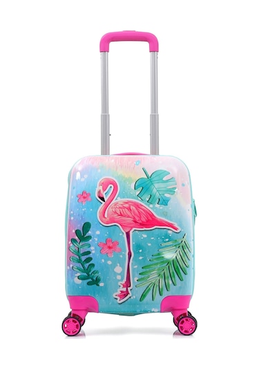 Gedox Kids Pembe Flamingo Ve Güneş Desenli Kız Çocuk Valizi 153.03 Pembe Flamingo Ve Güneş