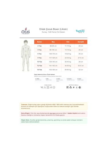 Öts Erkek Çocuk 3 Lü Pamuklu Boxer Baskılı Nefes Alan Doku 7713-3 Renkli