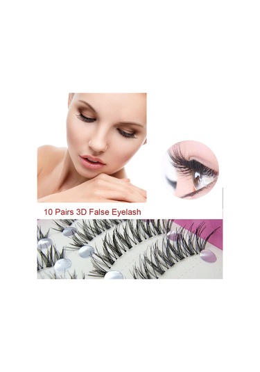 Monyee 10 Çift Fiber Saçlı Sahte Kirpik, Göz Kuyruğu Uzunlastırılmış, Tam El Yapımı, Konforlu Uzun Süre Takılabilir, Doğal Görünüm, Hs-8 01 Stili