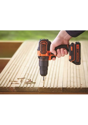 Black+Decker BDCHD18BAFC-QW 18V 1.5 Ah Çift Akülü Li-Ion Darbeli Matkap Vidalama Çanta 80 Parça Set