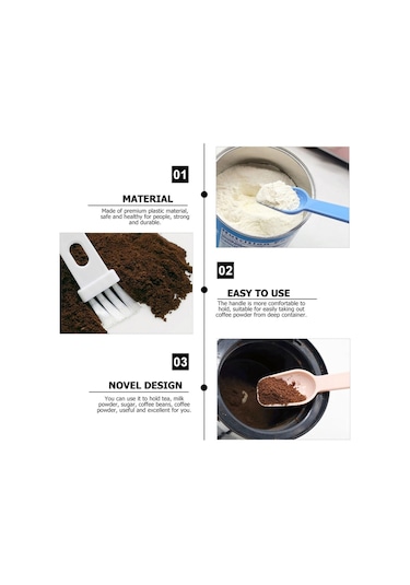 Ölçekli 20 Adet Kahve Çekirdeği Değirmeni Temizleme Fırçası Beyaz Siyah Hair