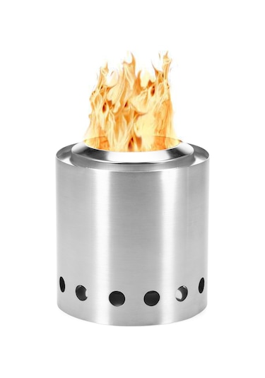 Symbee Paslanmaz Çelik Tek Parça Mangal Ocağı - Yüksek Isıya Dayanıklı, Az Dumanlı, İyi Havalandırma Gümüş